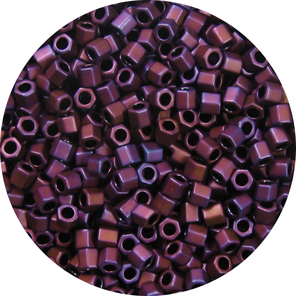 Japanese Hex Cut Seed Bead Frosted Metallic Reddish Copper Ab