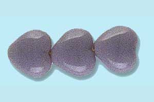 6mm Czech Pressed Glass Heart Beads-Opaque Purple