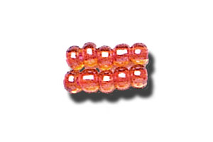 11-0 Two Tone Lined Amber Brown-Dark Peach Orange Czech Seed Bead