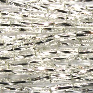 Bugle Beads, Size 2, Silver-lined Multi-color –