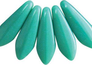 5x16mm Dagger Beads, Opaque Turquoise Green