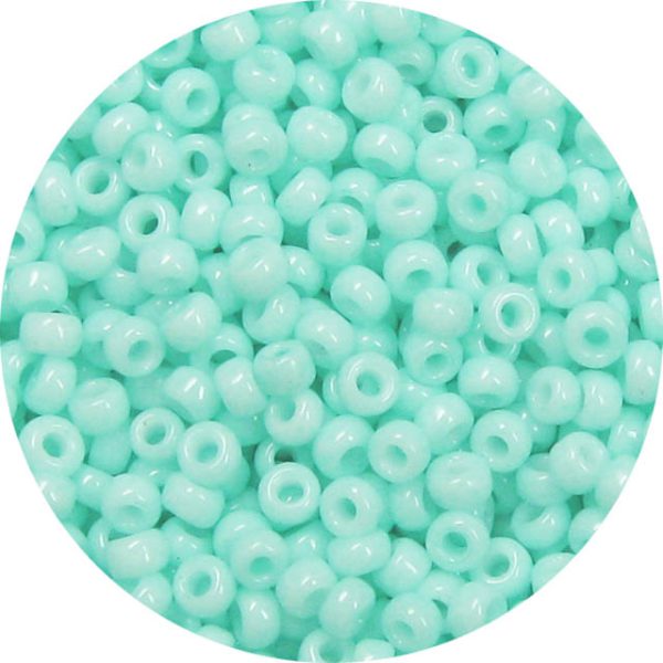 15/0 Japanese Seed Beads, Opaque Light Aqua Green *Dyed 412B