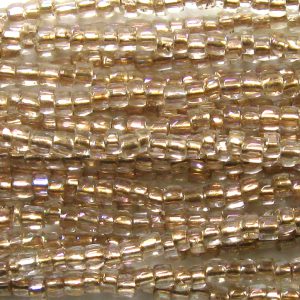 12/0 Czech Three Cut Seed Bead, Bronze Lined Crystal AB