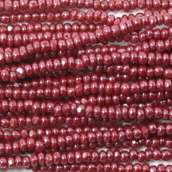 13/0 Czech Charlotte Cut Seed Bead, Opaque Maroon Luster