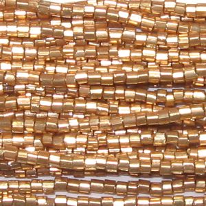 8/0 Czech Two Cut Seed Bead, Metallic Galvanized Gold