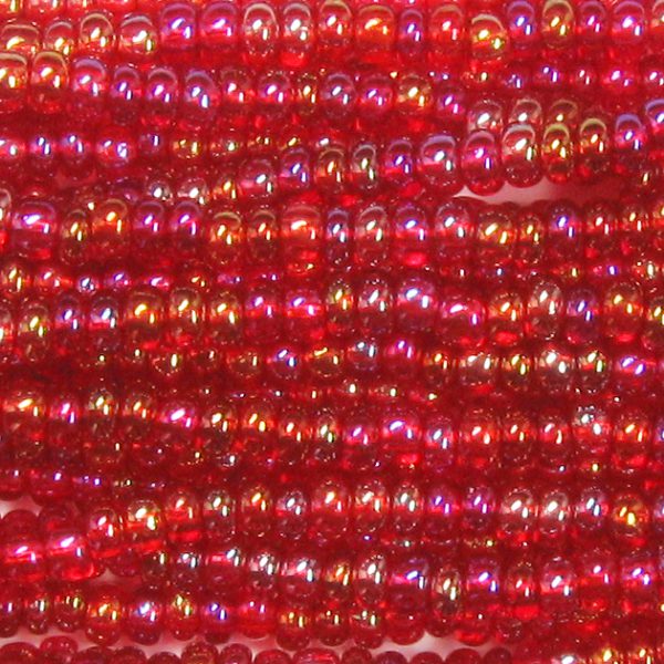 6/0 Czech Seed Bead, Transparent Ruby AB