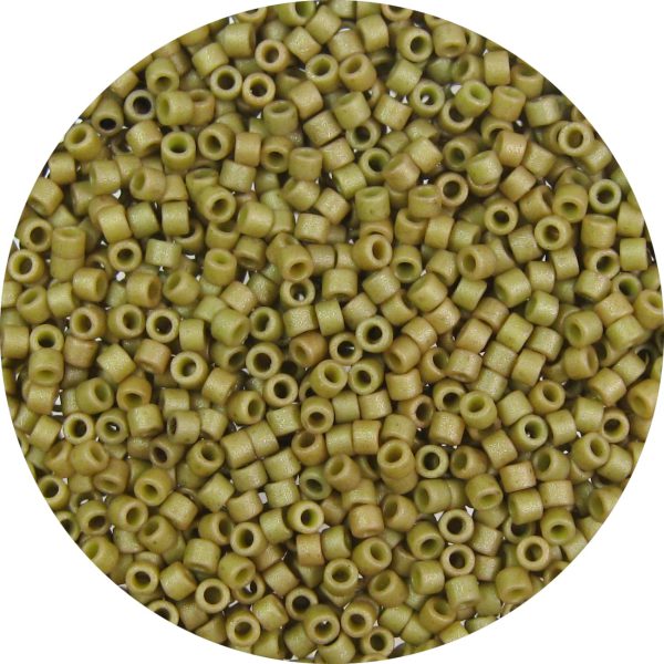 DB0390 - 11/0 Miyuki Delica Beads, Frosted Opaque Light Khaki Green