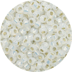 Gold Lined Waxy White Japanese Seed Bead