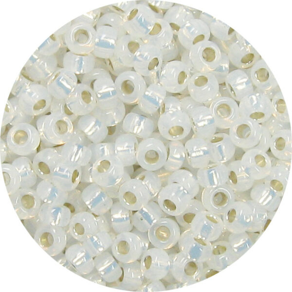 Gold Lined Waxy White Japanese Seed Bead