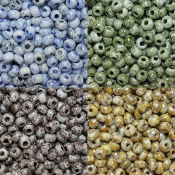 6/0 Czech Seed Bead Travertine/Picasso Variety Pack