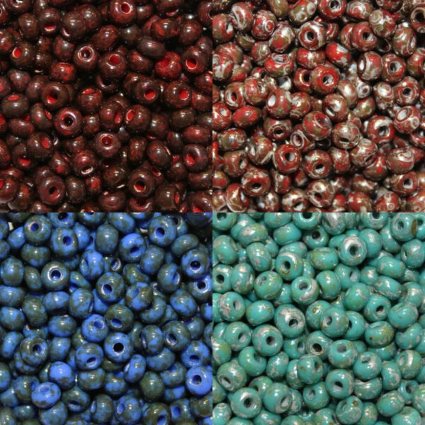 6/0 Czech Seed Bead Travertine/Picasso Variety Pack