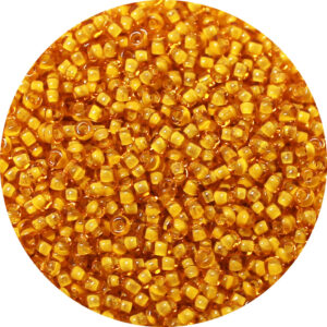 11/0 Matsuno M.G.B. Japanese Seed Bead Yellow Lined Dark Topaz