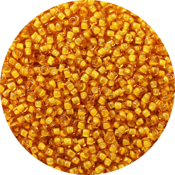 11/0 Matsuno M.G.B. Japanese Seed Bead Yellow Lined Dark Topaz