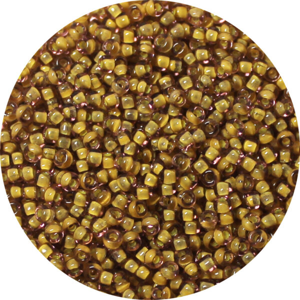 11/0 Matsuno M.G.B. Japanese Seed Bead Yellow Lined Smoke Topaz