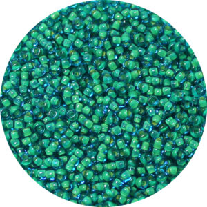 11/0 Matsuno M.G.B. Japanese Seed Bead Yellow Lined Aqua Blue