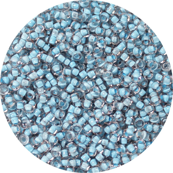 11/0 Matsuno M.G.B. Japanese Seed Bead Baby Blue Lined Light Black Diamond