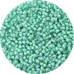 11/0 Matsuno M.G.B. Japanese Seed Bead Seafoam Lined Light Black Diamond