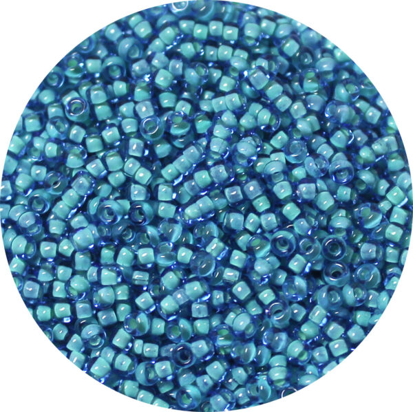 11/0 Matsuno M.G.B. Japanese Seed Bead Seafoam Lined Sapphire Blue