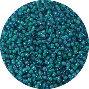 11/0 Matsuno M.G.B. Japanese Seed Bead Dark Green Lined Sapphire Blue