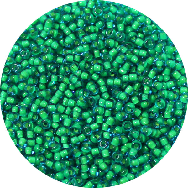 11/0 Matsuno M.G.B. Japanese Seed Bead Lime Green Lined Emerald