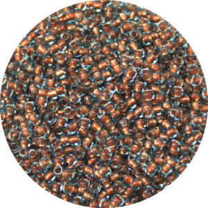 11/0 Matsuno M.G.B. Japanese Seed Bead Aqua Shimmer Lined Copper