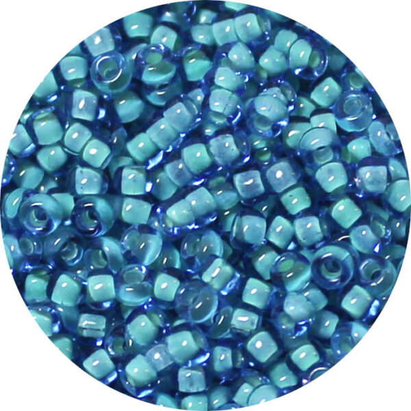 6/0 Matsuno M.G.B. Japanese Seed Bead Seafoam Lined Sapphire Blue