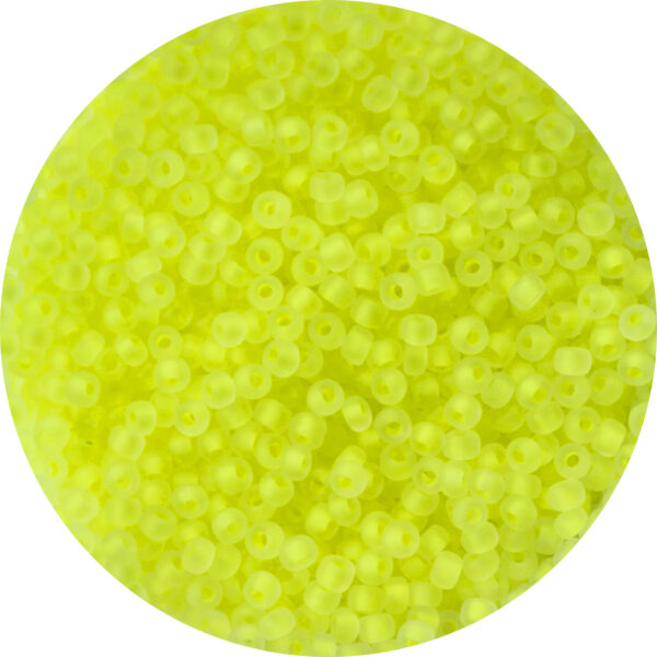 11/0 Japanese Frosted Neon Yellow Lined Crystal