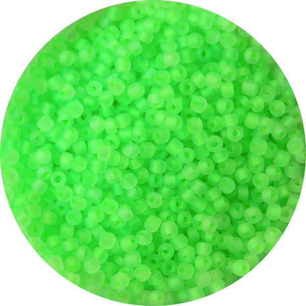 11/0 Japanese Frosted Neon Green Lined Crystal