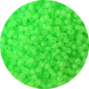 8/0 Japanese Frosted Neon Green Lined Crystal