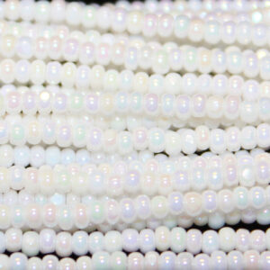 Opaque White AB Charlotte True Cut Seed Bead